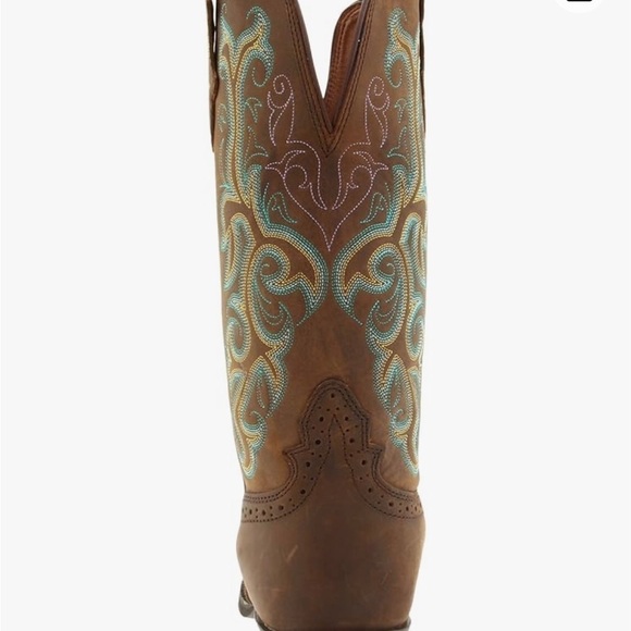 🤠Justin Durant Sorrel Apache/Turquoise Size 8 cowboy/cowgirl boot in GUC! - Picture 8 of 16